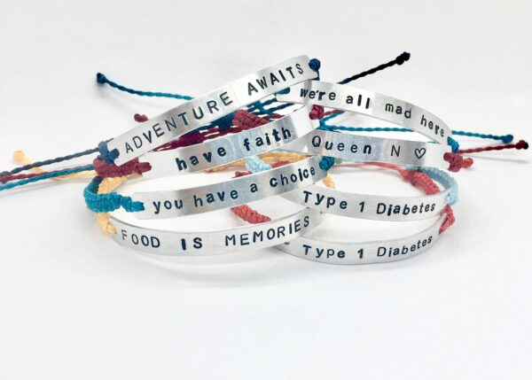 Personalised Word Bracelet, Custom Text Metal Bar Stamped Aluminium Macrame Phrase Bracelet, Name Date Intention Mantra Affirmation Gift - Image 8