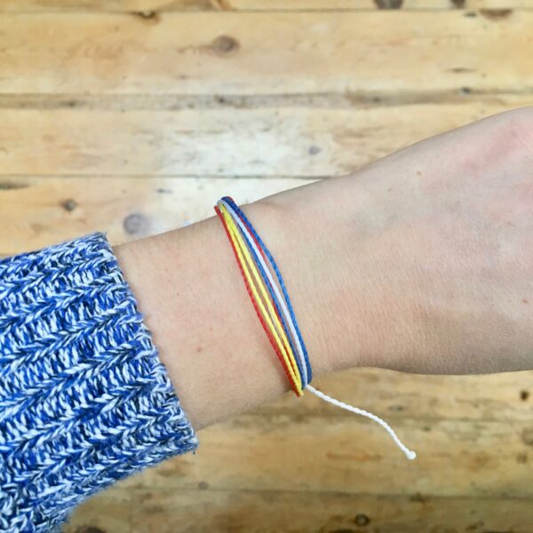 Custom Colour Multistrand Waxed Cord Bracelet, Durable Customisable Adjustable Size Waterproof Band, Colourful Thread Stacking Wrist Wraps - Image 2