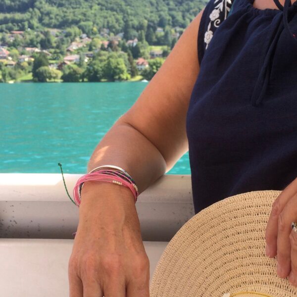 Custom Beaded Bracelet, Seed Bead Customisable Cord Colours in Waterproof Vegan Strong String, Stacking Bracelets, Girlfriend Gifts for Her - Image 2