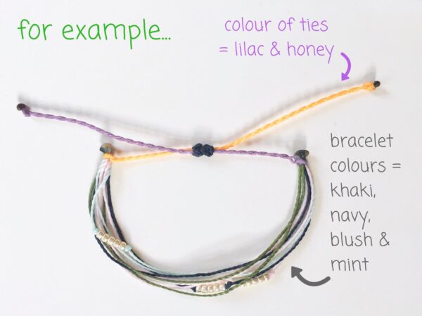 Custom Beaded Bracelet, Seed Bead Customisable Cord Colours in Waterproof Vegan Strong String, Stacking Bracelets, Girlfriend Gifts for Her - Image 3