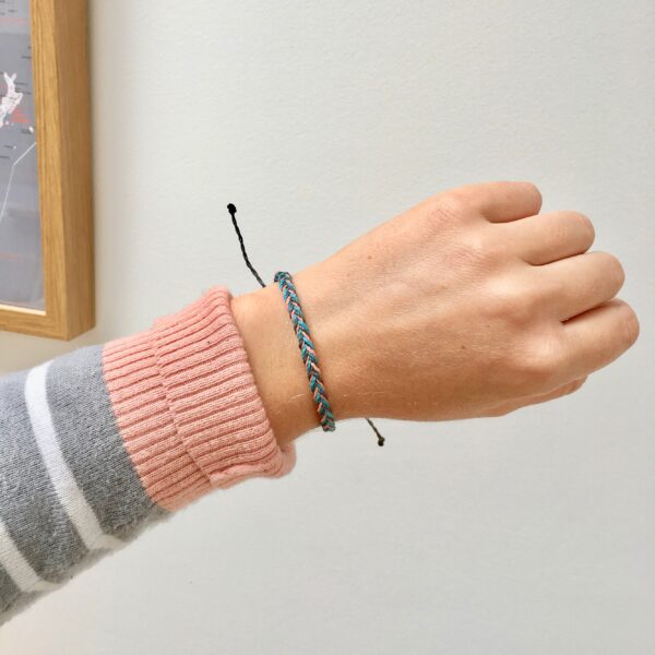 Custom Fishtail Bracelet, Your Colours Handmade Waterproof Waxed String Adjustable Wristband, Stacking Bracelets, Unisex Casual Jewellery - Image 2
