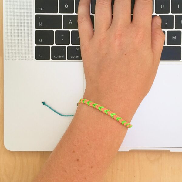 Custom Colour Braided Bracelet, Unisex Surfer Wristband Handmade in Waterproof Waxed Cord String, Adjustable Mens Girls Thread Wrist Band - Image 5