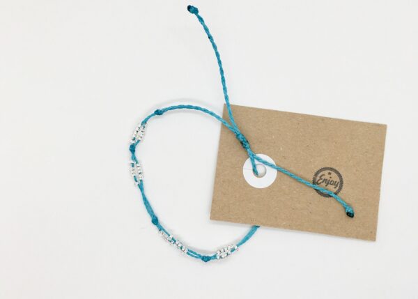 Seed Bead Bracelet, Minimalist Dainty Jewellery, Silver Mirror Seedbeads with Personalised Colour Waterproof Cord , Girls Gifts Bridesmaid - Image 4