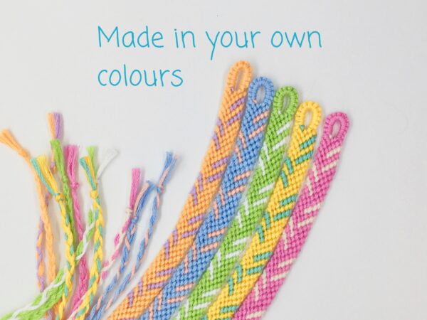 Custom Friendship Bracelet, Vegan Customisable 2 Colour Macrame Wristband, Woven Personalised Bracelet in House Colours or Custom Team Gifts