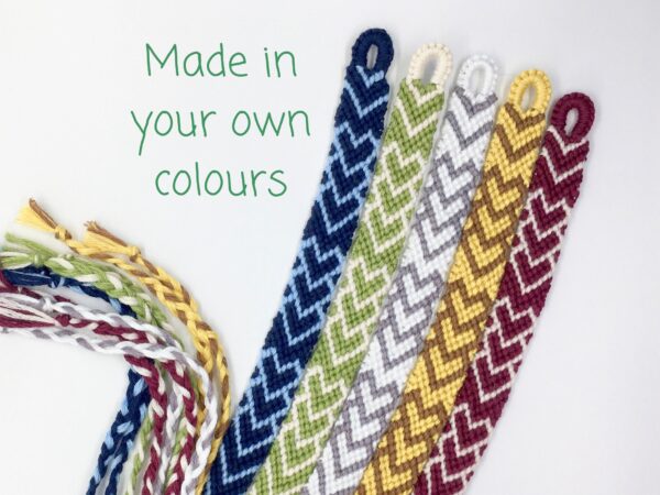 Heart Friendship Bracelet, Cotton 2nd Anniversary Couple Love, Custom Colour Unique Wedding Bridesmaid Valentine Girlfriend Boyfriend Gift