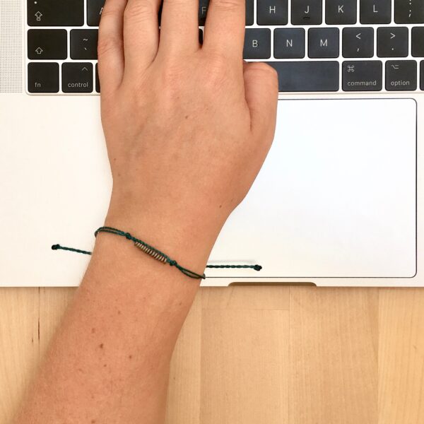 Minimalist Mens Bracelet, Adjustable Everyday Jewellery for Men, Simple Bead Waterproof Cord in Custom Colour, Boyfriend Husband Father Dad - Image 2
