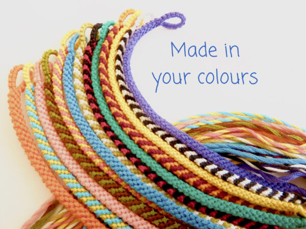 Skinny Custom Friendship Bracelet, Personalised Colours Woven Macrame String Wristband, Friend Gift, Minimalist Thin Stacking Bracelets