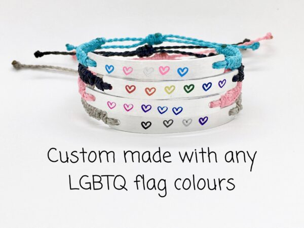 Pride Bracelet Metal Cuff, Lgbtq Lgbt Custom Stamped Queer Flag Bracelet, Nonbinary Gay Lesbian Genderfluid Transgender Bisexual Asexual