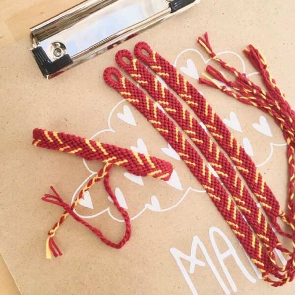 Custom Friendship Bracelet, Vegan Customisable 2 Colour Macrame Wristband, Woven Personalised Bracelet in House Colours or Custom Team Gifts - Image 6
