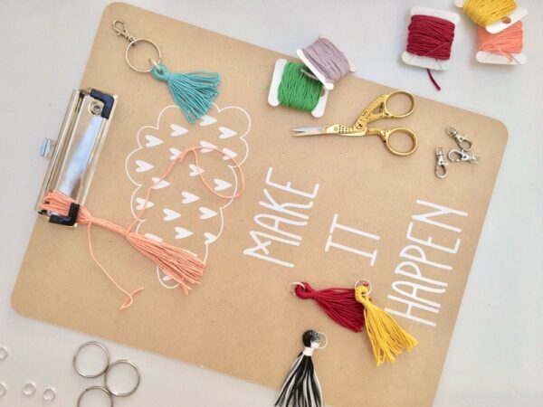 Custom Word Keyring, Personalised Colourful Tassel and Stamped Tag Keychain, Bag Purse Charm, New Home New Car, Kids Backpack Accessory - Image 7