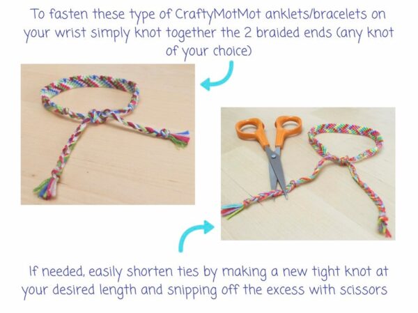 String Friendship Bracelet, Woven Braided Cotton Beachy Jewellery, Boho Vibes  Festival Knotted Wristband - Image 6