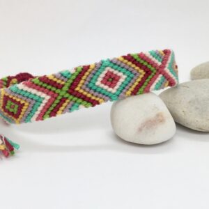 Rainbow Woven Bracelet Friendship Wrist Band,  Bright Colourful Braided String Wristband in Comfortable Cotton, Beach Surf Jewellery