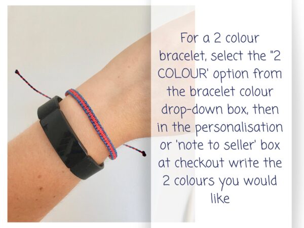 Custom Waterproof Bracelet, , Bracelets for Men, Mens Gift, Unisex Personalised Colour Adjustable Wristband made in Knotted Vegan Waxed Cord - Image 4