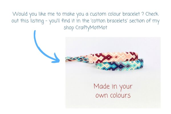 Chevron Bracelet, Woven Wish Bracelet, Colourful Friendship Band, Beach Surfer Summer Festival Fashion, Macrame Knotted Soft Cotton - Image 9