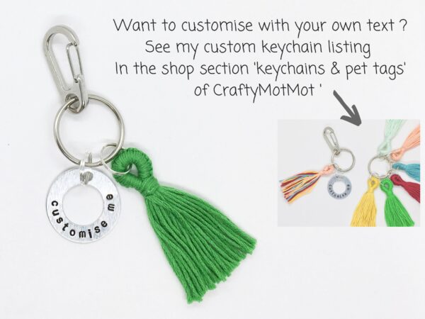 Custom Woven Keychain, Personalised Colours Macrame Keyring Gift, Patterned Lanyard or Bag Charm, House Warming, Back to School, New Home - Image 9