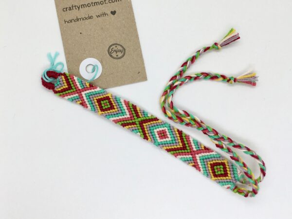 Rainbow Woven Bracelet Friendship Wrist Band,  Bright Colourful Braided String Wristband in Comfortable Cotton, Beach Surf Jewellery - Image 3
