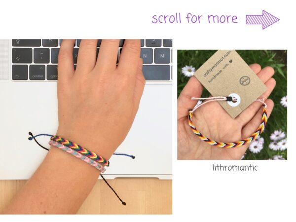 Lgbtq Flag Bracelet, Lgbtqia Pride Wristband, Any Custom, Queer Gay Man Mlm AroAce Lesbian Bi Rainbow Trans Pansexual Genderfluid Non Binary - Image 2