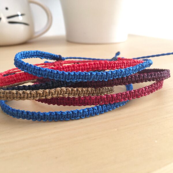 Custom Waterproof Bracelet, , Bracelets for Men, Mens Gift, Unisex Personalised Colour Adjustable Wristband made in Knotted Vegan Waxed Cord - Image 7