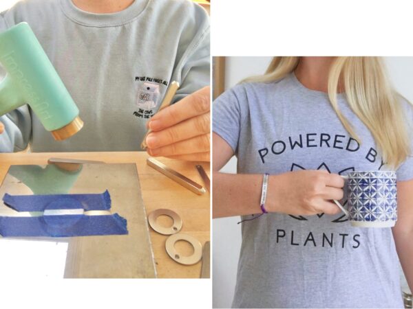 Vegan Bracelet with Custom Words, Powered By Plants, Ahimsa, For The Animals, Plantbased, Handstamped Vegetarian Bracelet, Gift For Vegans - Image 3