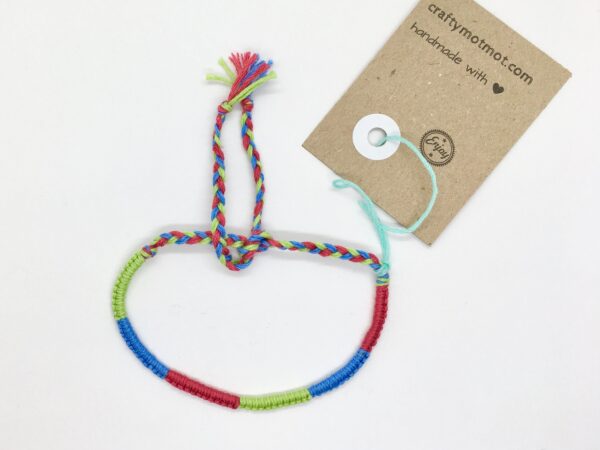 10 Wish Bracelets, Colourful Friendship Bands, Biodegradable Cotton Vegan Adjustable Size Stacking Retro Wristbands, Bulk Wedding Favours - Image 9