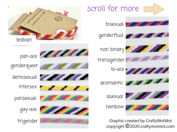 Lgbtq Pride Bracelet, Custom Lgbtqia Flag, Bisexual Gay Mlm Lesbian Transgender Pansexual Bigender Genderfluid Asexual - Image 2
