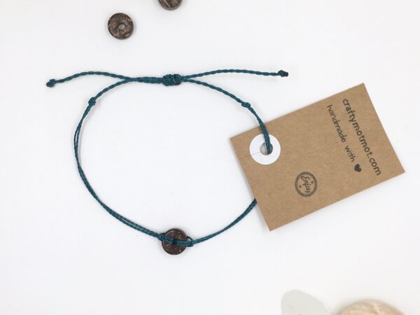 Coconut Anklet, Custom Colour Personalised Waterproof Cord Ankle Band or Bracelet, Vegan Waxed Cording, Surfer Style Beachy Vibes Gift - Image 2