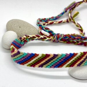 String Friendship Bracelet, Woven Braided Cotton Beachy Jewellery, Boho Vibes  Festival Knotted Wristband
