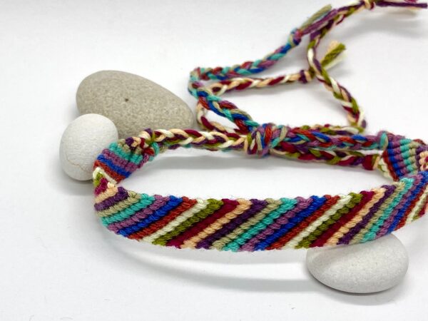 String Friendship Bracelet, Woven Braided Cotton Beachy Jewellery, Boho Vibes  Festival Knotted Wristband