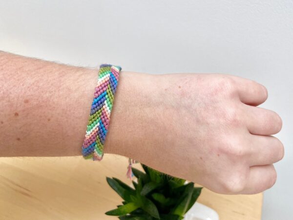 Friendship Bracelet, Multicoloured Colourful Woven String Braided Cotton Beachy Jewellery, Boho Festival Knotted Wristband - Image 2