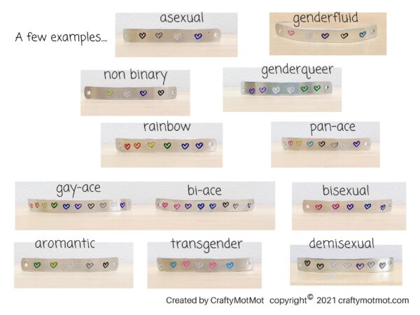 Pride Bracelet Metal Cuff, Lgbtq Lgbt Custom Stamped Queer Flag Bracelet, Nonbinary Gay Lesbian Genderfluid Transgender Bisexual Asexual - Image 6