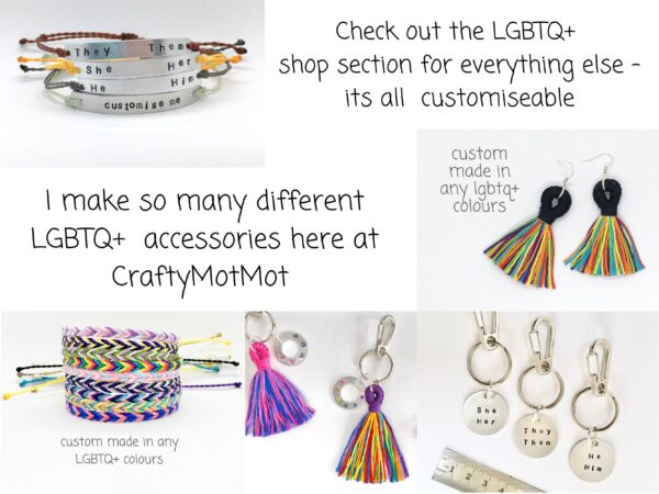 Customisable Neon Rainbow Lgbtqi Pride Flag Bracelet, Waterproof Vegan Waxed Cord, Inclusive Size Adjustable Slip On Wristband, Gay Lgbt - Image 7