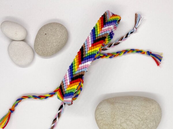 Progress Pride Bracelet, Love is Love Wristband, Rainbow Trans Poc Flag Jewellery, Lgbtq Queer Woven Cotton Wrist Band, Lgbtqi Lgbtqia