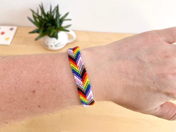 Progress Pride Bracelet, Love is Love Wristband, Rainbow Trans Poc Flag Jewellery, Lgbtq Queer Woven Cotton Wrist Band, Lgbtqi Lgbtqia - Image 2