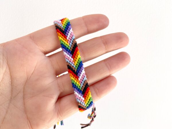Progress Pride Bracelet, Love is Love Wristband, Rainbow Trans Poc Flag Jewellery, Lgbtq Queer Woven Cotton Wrist Band, Lgbtqi Lgbtqia - Image 4