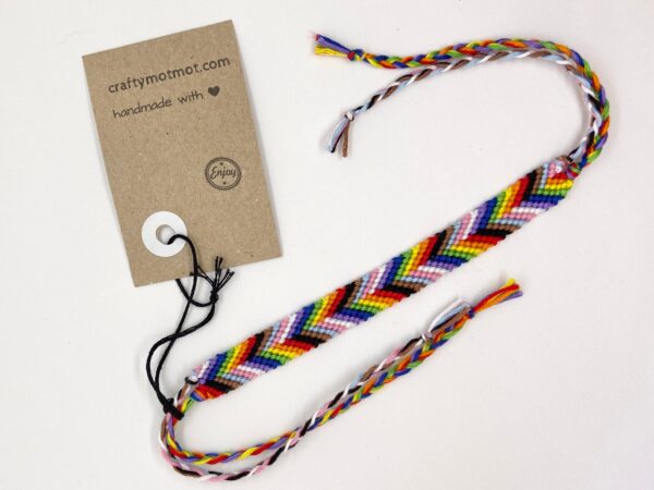 Progress Pride Bracelet, Love is Love Wristband, Rainbow Trans Poc Flag Jewellery, Lgbtq Queer Woven Cotton Wrist Band, Lgbtqi Lgbtqia - Image 3
