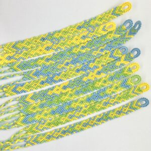 String Bracelet Friendship, Bright Yellow Turquoise Woven Braided Soft Cotton, Surfer Girl Beachy Style Jewellery, Adjustable Size Tie-on