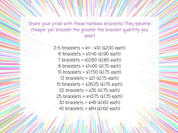 Rainbow Bracelet Sets, Customisable Flag Wristband, Pride Queer Flag Bracelets, Choose 2 to 40 Bulk Lgbtqia Festival Wraps, Gay Lgbt Gift - Image 4