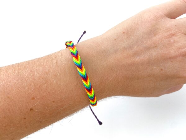Lgbtq Bracelet, Queer Pride Neon Bight Rainbow Adjustable Waterproof Vegan Cord Wrist Band, Gay Lgbt Flag Lgbtqia Representation Lgbtqi Ally - Image 4