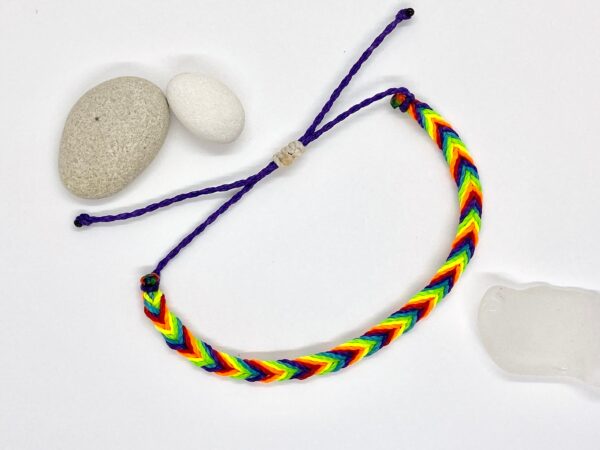 Lgbtq Bracelet, Queer Pride Neon Bight Rainbow Adjustable Waterproof Vegan Cord Wrist Band, Gay Lgbt Flag Lgbtqia Representation Lgbtqi Ally - Image 2