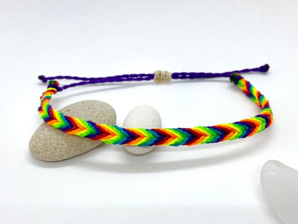 Lgbtq Bracelet, Queer Pride Neon Bight Rainbow Adjustable Waterproof Vegan Cord Wrist Band, Gay Lgbt Flag Lgbtqia Representation Lgbtqi Ally