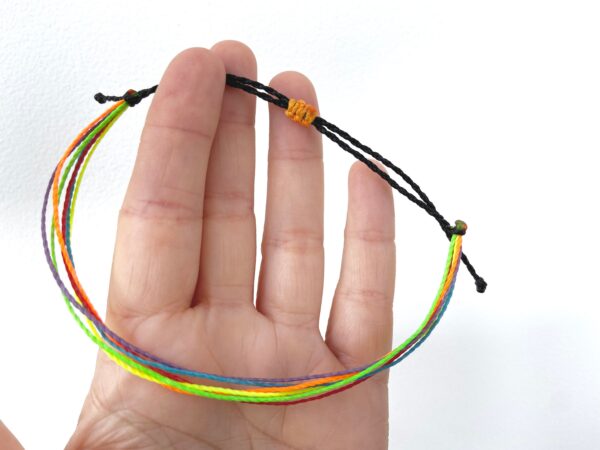 Rainbow Neon Anklet, Summer Cute Bright Multistrand Adjustable Waterproof Vegan String, LGBTQ Gay Queer Pride Parade Flag Lgbtqi Festival - Image 2