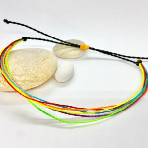 Rainbow Neon Anklet, Summer Cute Bright Multistrand Adjustable Waterproof Vegan String, LGBTQ Gay Queer Pride Parade Flag Lgbtqi Festival