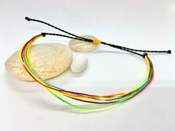 Rainbow Neon Anklet, Summer Cute Bright Multistrand Adjustable Waterproof Vegan String, LGBTQ Gay Queer Pride Parade Flag Lgbtqi Festival