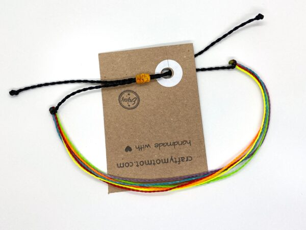 Rainbow Neon Anklet, Summer Cute Bright Multistrand Adjustable Waterproof Vegan String, LGBTQ Gay Queer Pride Parade Flag Lgbtqi Festival - Image 3