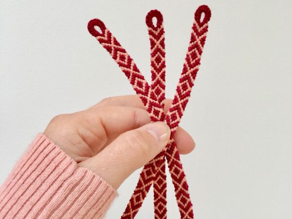 XO Friendship Bracelet, Custom Colour xoxo Woven Couple Gift for Partner Girlfriend Boyfriend, Cotton 2nd Anniversary, Wedding or Engagement - Image 5
