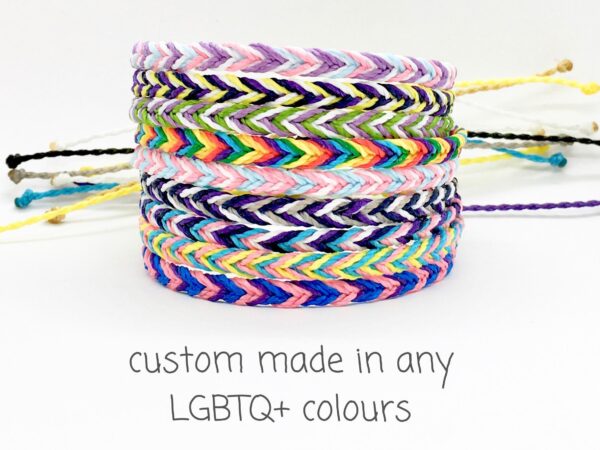 Lgbtq Flag Bracelet, Lgbtqia Pride Wristband, Any Custom, Queer Gay Man Mlm AroAce Lesbian Bi Rainbow Trans Pansexual Genderfluid Non Binary