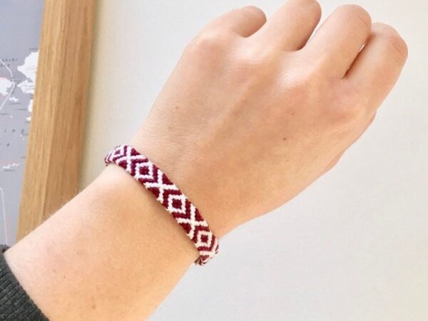 XO Friendship Bracelet, Custom Colour xoxo Woven Couple Gift for Partner Girlfriend Boyfriend, Cotton 2nd Anniversary, Wedding or Engagement - Image 2