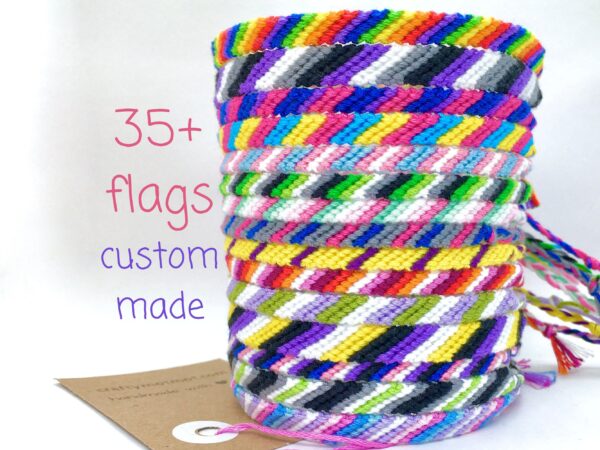 Lgbtq Pride Bracelet, Custom Lgbtqia Flag, Bisexual Gay Mlm Lesbian Transgender Pansexual Bigender Genderfluid Asexual