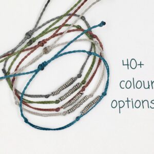 Minimalist Mens Bracelet, Adjustable Everyday Jewellery for Men, Simple Bead Waterproof Cord in Custom Colour, Boyfriend Husband Father Dad